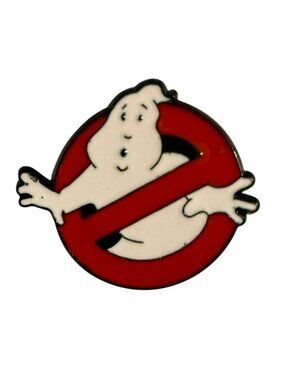 Ghostbusters Enamel Pin Badge With Rubber Back Clasp Red & White 80s Collectible